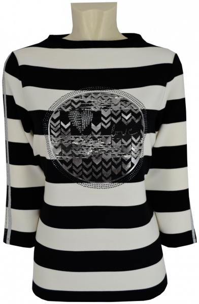 Pullover mit Print in schwarz-weiß